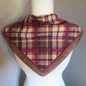 Brown & magenta plaid scarf